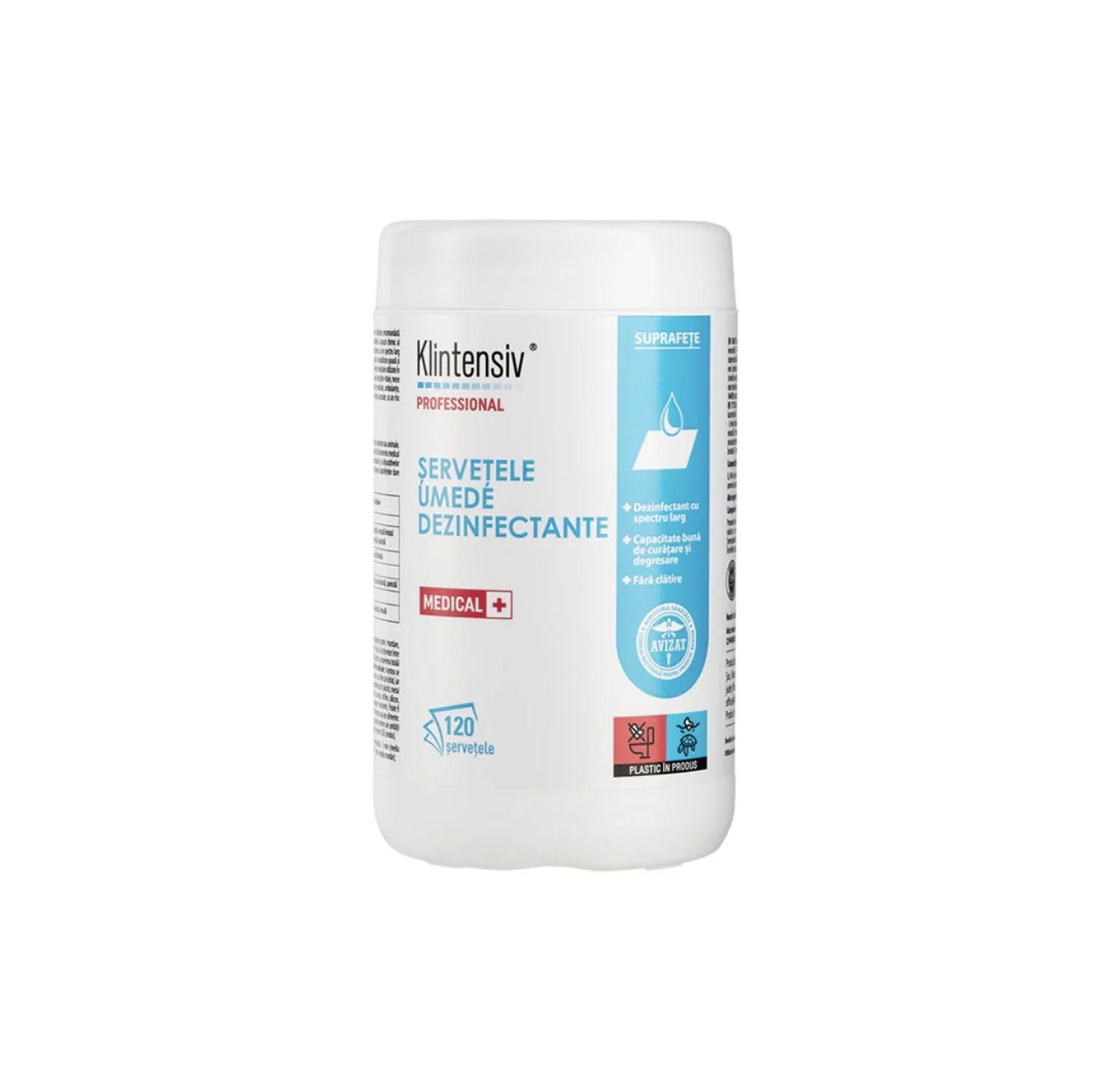 Klinomed servetele dezinfectante pt suprafețe cutie 120 buc Klintensiv